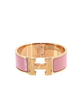 Hermes Clic Clac H PM Bangle Rose Nacarat Gold Bracelet
